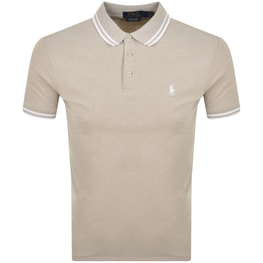 Ralph Lauren Classic Slim Fit Polo T Shirt Beige Mainline Menswear Denmark